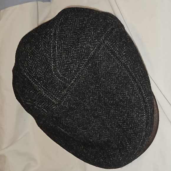 KIM & BAE Dark Gray/Black Wool Blend Ivy Driving Golf Flat Cap L/XL EC - Picture 8 of 8